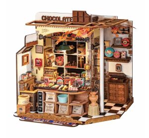 RoboTime 3D dřevěná skládačka Miniatura domečku Henryho čokoládovna
