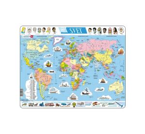 Larsen Vzdělávací puzzle Svět Politická mapa 107 dílků