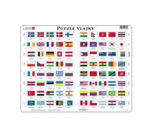 Larsen Vzdělávací puzzle Vlajky 80 dílků