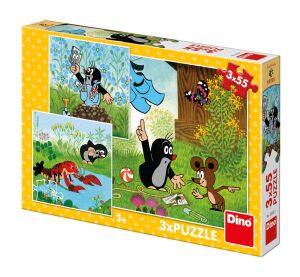 Dino Puzzle Krteček a kalhotky 3x55 dílků