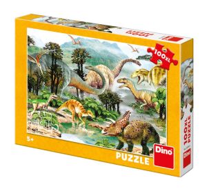 Dino Puzzle Život Dinosaurů 100 dílků