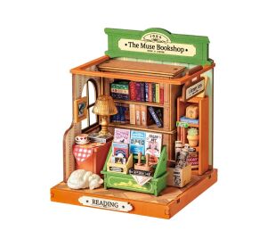 RoboTime 3D dřevěná skládačka Miniatura domečku Knihkupectví