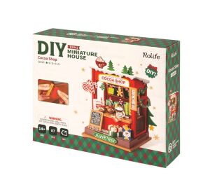RoboTime 3D dřevěná skládačka Miniatura domečku Stánek s kakaem
