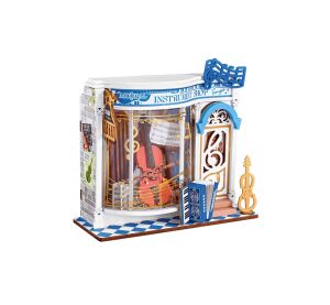RoboTime 3D dřevěná skládačka Miniatura domečku mini Obchod s hudebními nástroji