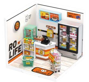 RoboTime 3D dřevěná skládačka Miniatura domečku Večerka