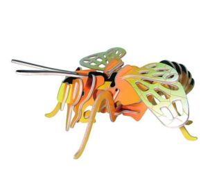 Woodcraft Dřevěné 3D puzzle Včela barevná