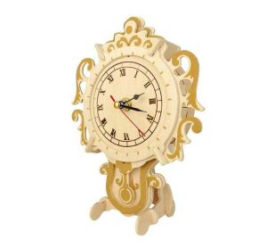 Woodcraft Dřevěné 3D puzzle hodiny na stojánku