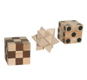 Dřevěné hlavolamy Trio IQ