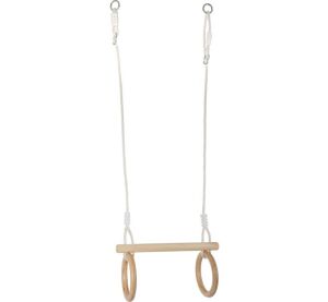 small foot Dřevěná hrazda s gymnastickými kruhy 2 v 1