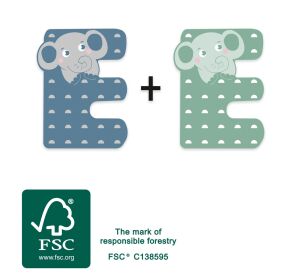 small foot Dřevěné písmeno E