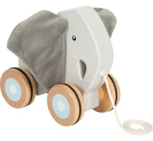 small foot Dřevěná tahací hračka Slon se šustivými oušky