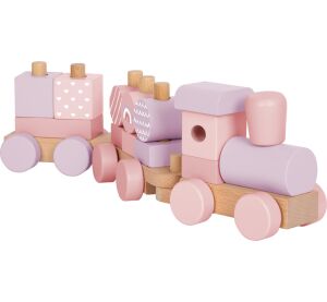 small foot Nasazování Dřevěný vláček růžový