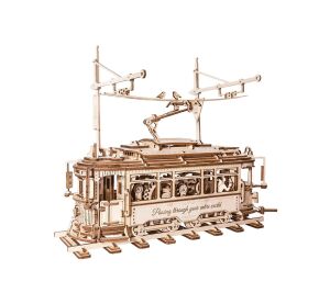 RoboTime 3D dřevěná mechanická skládačka Tramvaj