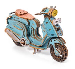 Little Story 3D dřevěná skládačka Sting Scooter modrý