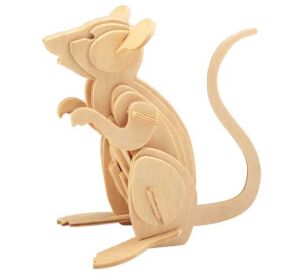 Woodcraft Dřevěné 3D puzzle Myš