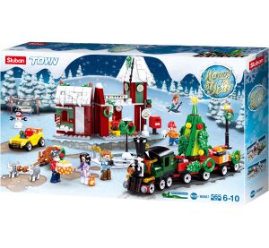 Sluban Town M38-B0887 Vánoční vesnice s vláčkem