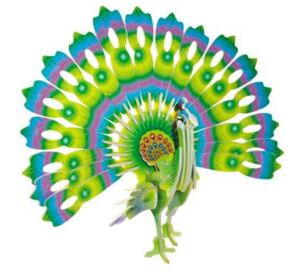 Woodcraft Dřevěné 3D puzzle Páv barevný