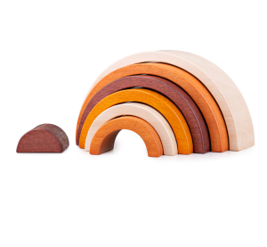 Bigjigs Baby Dřevěná skládací duha přírodní