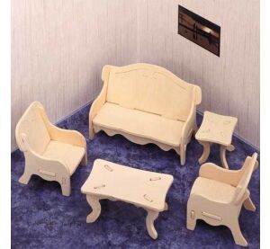 Woodcraft Dřevěné 3D puzzle Obývací pokoj