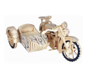 Woodcraft Dřevěné 3D puzzle Motorka trojkolka Sajdkára