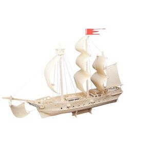 Woodcraft Dřevěné 3D puzzle plachetnice přírodní