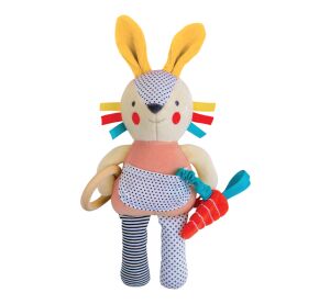 Petit Collage Chrastítko růžový zajíček aktivní