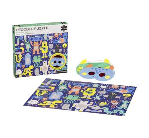 Petit Collage Puzzle příšerky 100 ks s 3D brýlemi