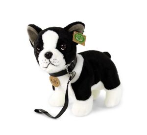 Rappa Plyšový pes francouzský buldoček s vodítkem stojící 23 cm ECO-FRIENDLY