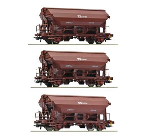 Roco 3 dílná sada: Výsypné vagóny s otočnou střechou ČD Cargo - 6600078