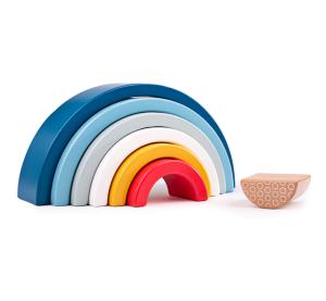 Bigjigs Baby Dřevěná skládací duha modrá