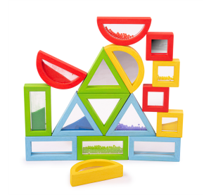 Bigjigs Toys Barevné tvary senzorické duhové