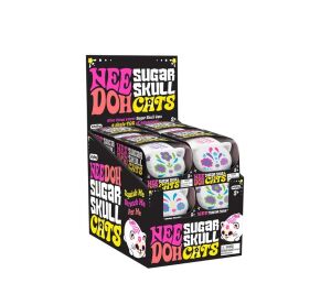 Schylling NeeDoh Mačkací Sugar Skull kočka svítící ve tmě