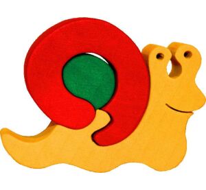 Fauna Dřevěné vkládací puzzle z masivu malý šnek