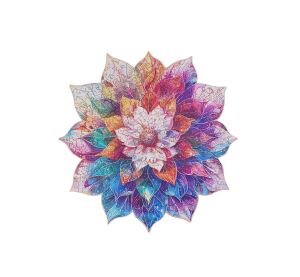 RoboTime Dřevěné puzzle Květinová mandala