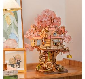 RoboTime 3D dřevěná skládačka Domeček na stromě Sakura
