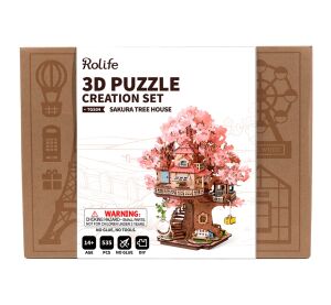 RoboTime 3D dřevěná skládačka Domeček na stromě Sakura