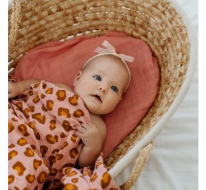 Tommy Lise Bavlněná mušelínová plena Coral Leopard 120x120 cm