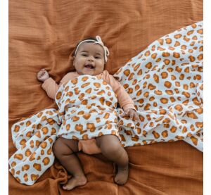 Tommy Lise Bavlněná mušelínová plena White Leopard 120x120 cm