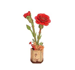 RoboTime 3D dřevěná skládačka Červený karafiát