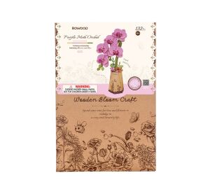 RoboTime 3D dřevěná skládačka Fialová orchidej