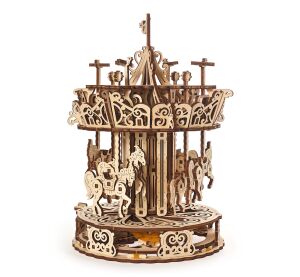 Ugears 3D dřevěné mechanické puzzle Kolotoč