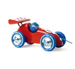 Vilac Tahací závodní auto červené s červeným křídlem