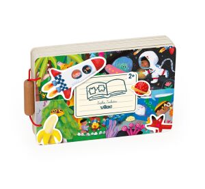 Vilac Dřevěná knížka s puzzle Dobrodružství