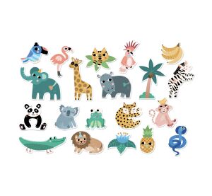 Vilac Dřevěné magnetky Džungle