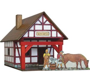 Walachia Dřevěná slepovací stavebnice Hrázděná kovárna