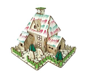 Woodcraft Dřevěné 3D puzzle Čarodějnická chýše