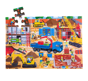 Bigjigs Toys Podlahové puzzle Staveniště 48 dílků