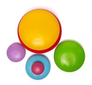 Bigjigs Baby Balanční hra usazování barevných oblázků