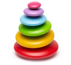 Bigjigs Baby Balanční hra usazování barevných oblázků