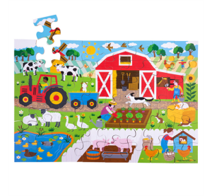 Bigjigs Toys Podlahové puzzle Farma 48 dílků